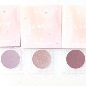 ColourPop Pressed Powder Eyeshadow Single Lot Set Shimmery Metallic Purple Pink